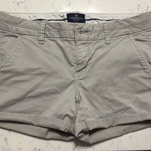 American Eagle Outfitters Women's Light Gray Bermudas